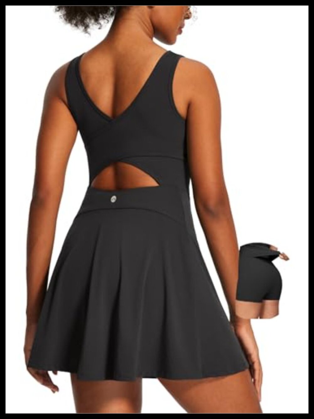 Athletic Tennis Dress Built-in Shorts Bra Pockets Easy Peezy